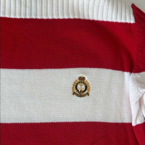 Ralph Lauren Red and White Striped Women's Sweater M - Picture 3 of 9